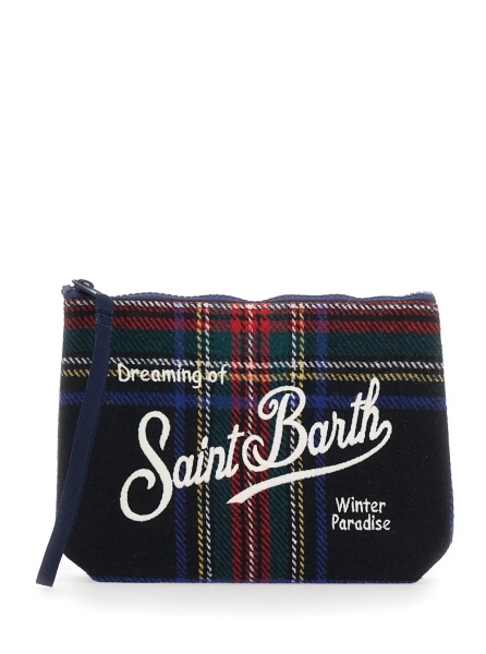 Geanta de mana ALINE WOOL Pouch with tartan, 70% rubber and 30% polyester, multicolor, unisex