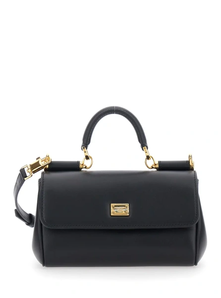 Geanta de mana Black Crossbody bag 'My Sicily' Mini with Adjustable and Removable Leather Strap for Women