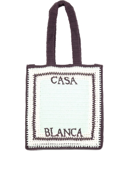 Geanta de mana Casablanca alba din bumbac