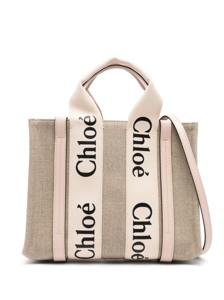 Geanta de mana Chloe neutra din piele si polyester