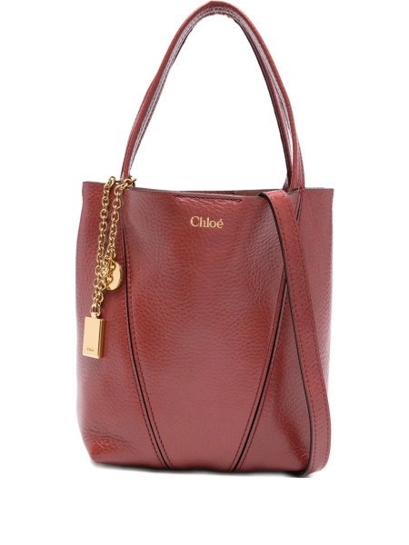 Geanta de mana Chloe rosie din piele