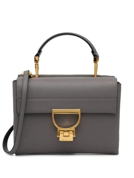 Geanta de mana Coccinelle gri din piele