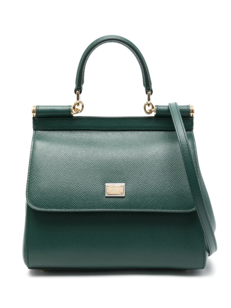 Geanta de mana Dolce & Gabbana Sicily verde din piele