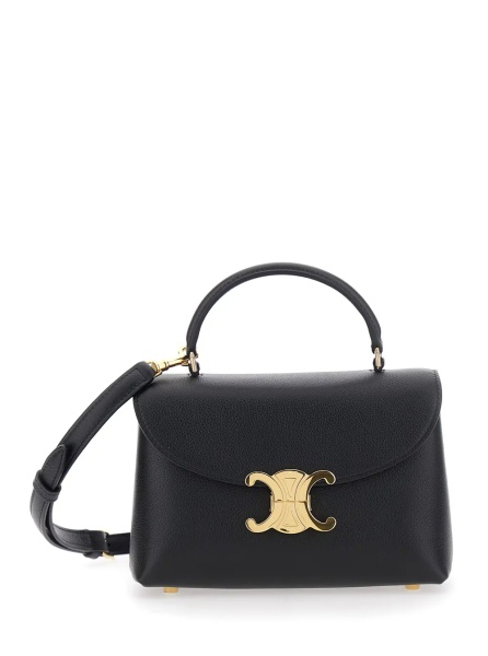 Geanta de mana Handbag 'Teen Nino' with Triomphe Plate on the Front in Black Leather for Women