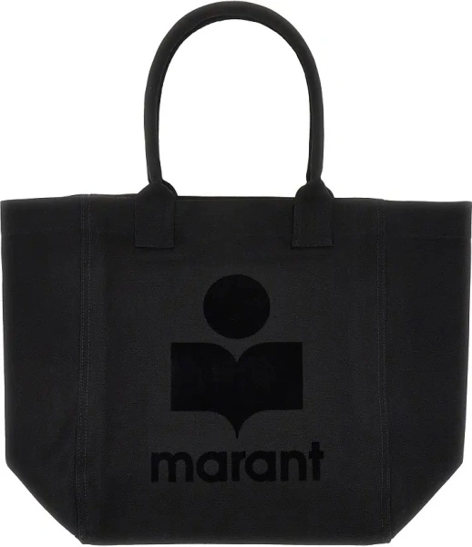 Geanta de mana Isabel Marant neagra din canvas 'Yenky'