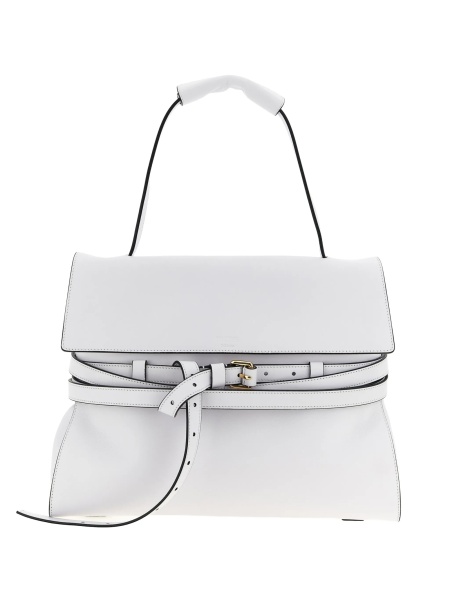 Geanta de mana Moschino alba din piele