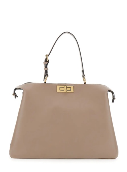 Geanta de mana 'Pekaboo Soft Large' Grey Handbag with Twist Lock in Leather Woman