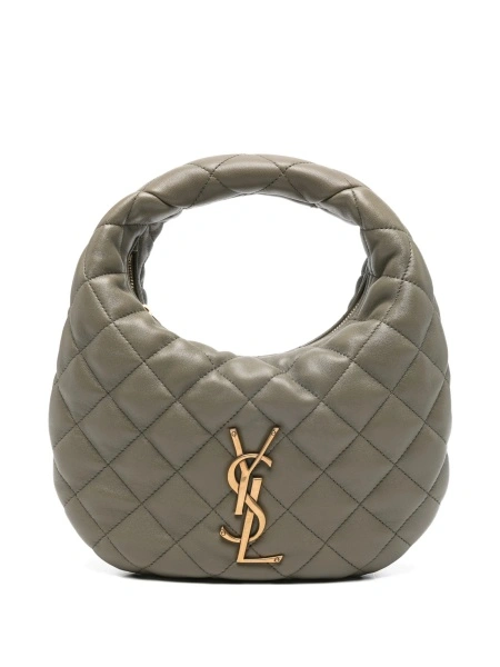 Geanta de mana Saint Laurent verde din piele
