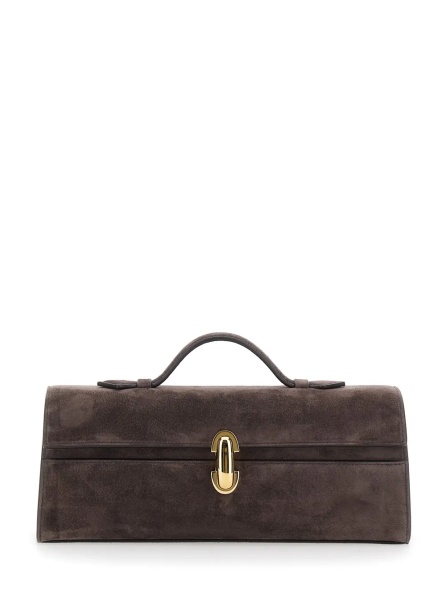 Geanta de mana Slim Symmetry Pouch with brown suede and unisex