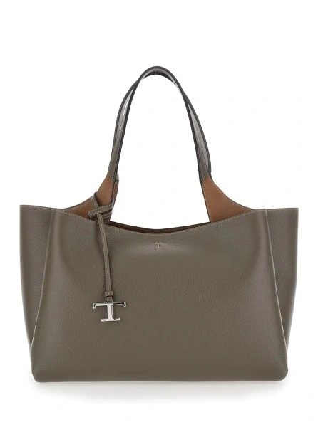 Geanta de mana TOD'S gri din piele