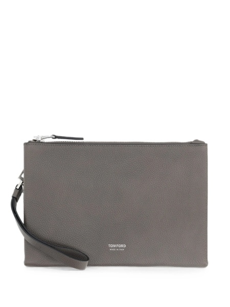 Geanta de mana Tom Ford gri din piele