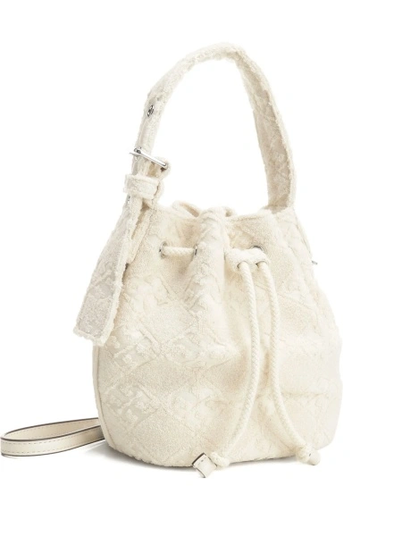 Geanta de mana Tory Burch neutra din bumbac si poliamida