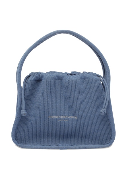 Geanta de umar Alexander Wang albastra din material textil
