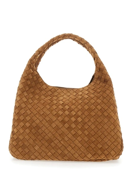 Geanta de umar Bottega Veneta maro din piele 'Campana'