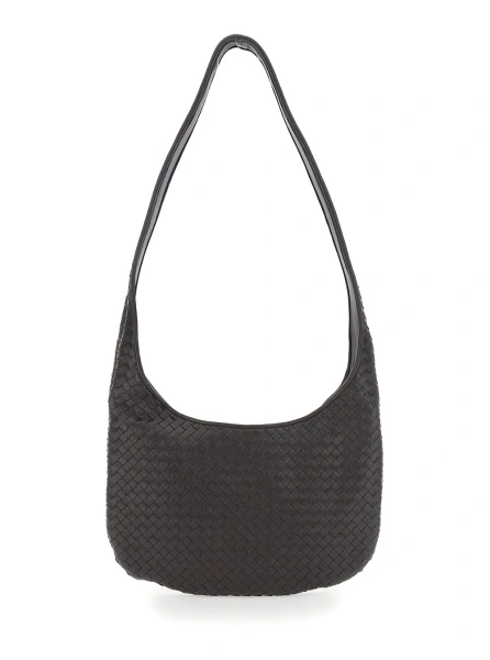 Geanta de umar Bottega Veneta maro din piele
