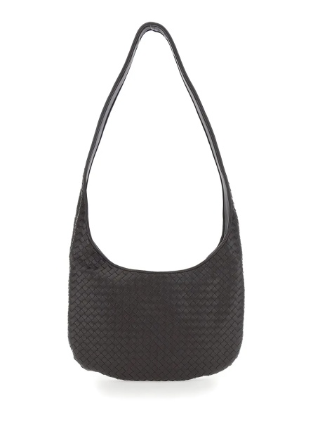 Geanta de umar Brown Crossbody bag with Top Zip Closure and Intreccio Motif in Leather for Men