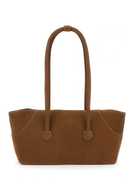 Geanta de umar Margesherwood maro din piele 'BOAT SHOPPER LARGE'