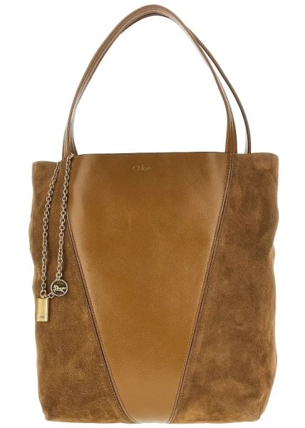 Geanta de umar Medium 'Chloé Spin' leather tote bag