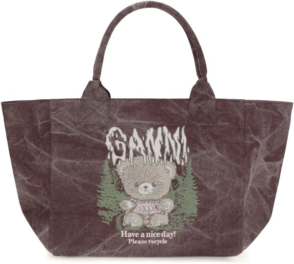 Geanta de umar Medium trapeze teddy print Shopping Bag