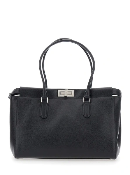 Geanta de umar 'Pekaboo Tote Small' black Shoulder bag with Turn-Lock Closure in Grained leather Woman