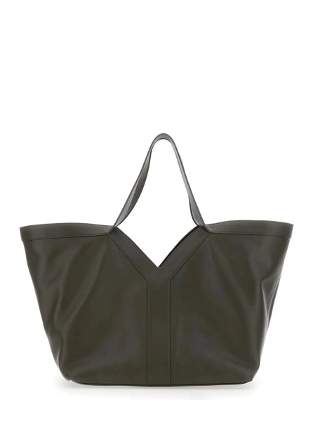 Geanta de umar Saint Laurent verde din piele