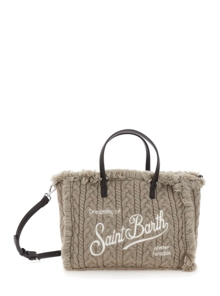 Geanta de umar Shoulder bag COLETTE WOOL BRAID N with Tech Fabric and gray color for women