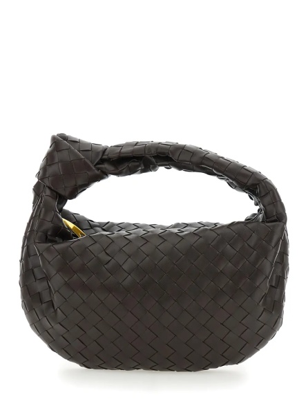Geanta de umar Shoulder Bag 'Jodie' Small with Knot Detail and Intreccio Motif in Brown for Women