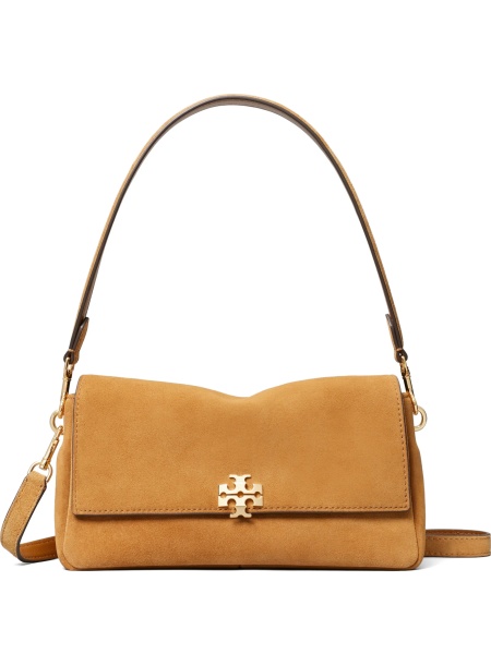 Geanta de umar Tory Burch neutra din piele intoarsa si piele