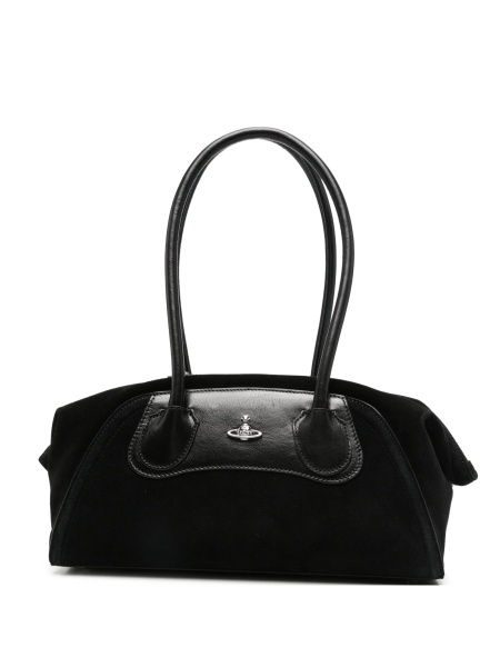 Geanta de umar Vivienne Westwood neagra din piele intoarsa