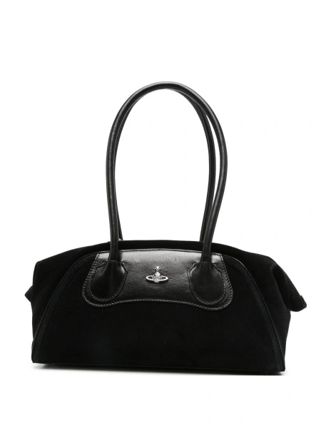 Geanta de umar Vivienne Westwood neagra din piele intoarsa