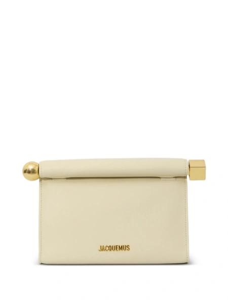 Geanta plic JACQUEMUS Rond Carré neutra din piele