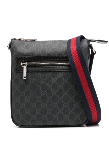 Geanta tip postas Gucci neagra din material textil