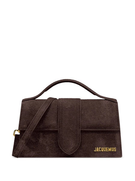 Geanta tip postas JACQUEMUS Bambino maro din piele intoarsa