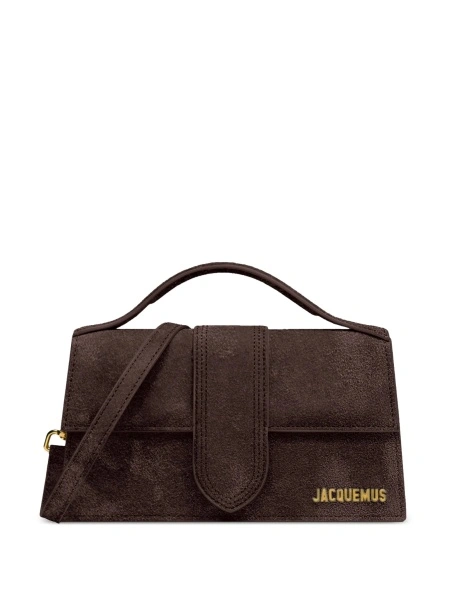 Geanta tip postas JACQUEMUS Bambino maro din piele intoarsa