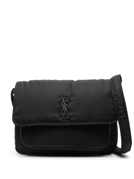 Geanta tip postas Saint Laurent neagra din nylon si piele
