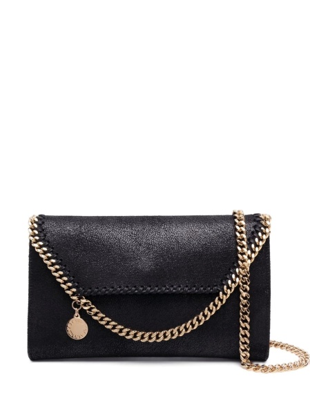 Geanta tip postas Stella McCartney falabella neagra din polyester