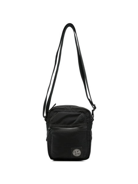 Geanta tip postas Stone Island neagra din poliamida