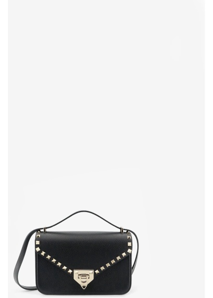 Genti Grained Calfskin Small Rockstud Crossbody Bag