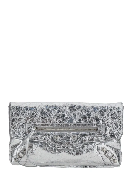 Genti LE CITY CLUTCH METALLIZED ARENA LAMB