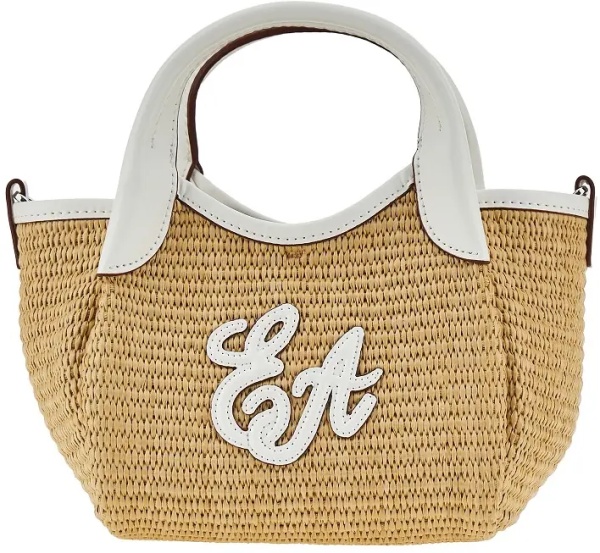 Genti Synthetic raffia mini shopping bag