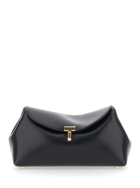 Genti TOTÊME 'T-Lock Mini' black Crossbody bag with metal T closure in leather for women