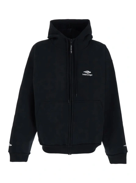 Hanorac Balenciaga negru din bumbac