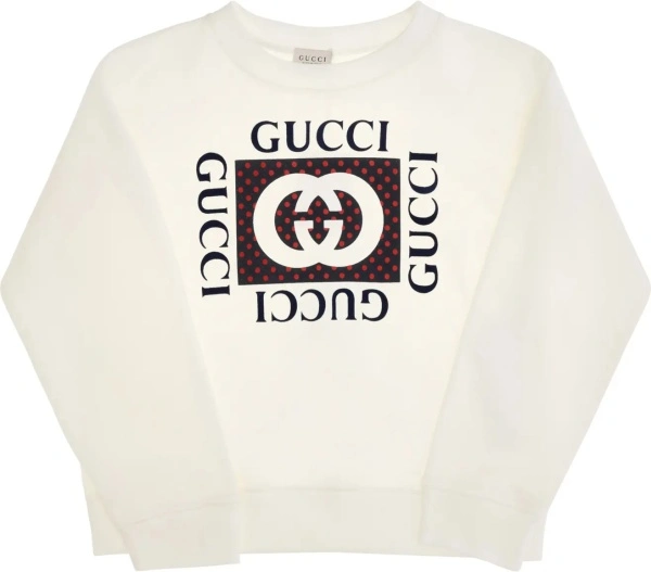 Hanorac Gucci alb din bumbac