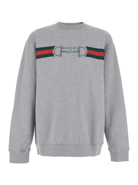 Hanorac Gucci gri din bumbac