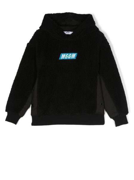 Hanorac MSGM negru din polyester si lana
