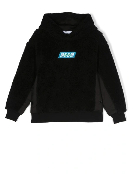 Hanorac MSGM negru din polyester si lana