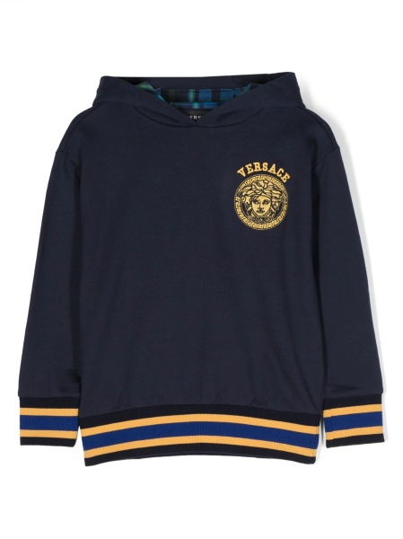 Hanorac Versace albastru din bumbac si polyester