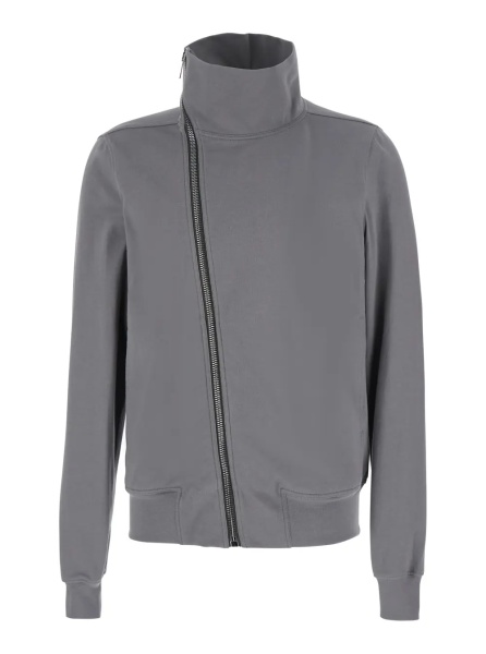 Hanorace 'BAUHAUS JOGGER' Grey Sweatshirt with high collar and asymmetrical zip closure in cotton for men