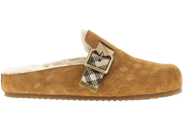 Incaltaminte Check suede leather 'Urchin' clogs