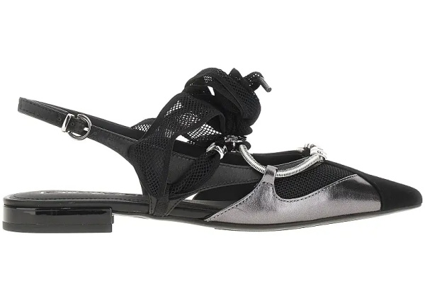 Incaltaminte Leather and mesh slingbacks
